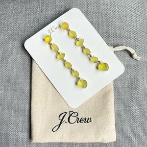 J.Crew Stacked Sea Glass Drop Earrings with a pouch